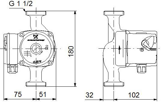 �������������� ����� Grundfos UPS 25-60 180
