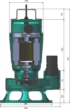 Фекальный насос Pumpman TPS1500A с режущим механизмом Фекальный насос Pumpman TPS1500A с режущим механизмом