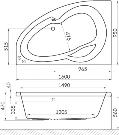   Excellent Newa WAEX.NEL16.LINE 160x95 L