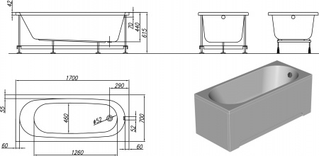  Kolpa San Tamia 170x70,  