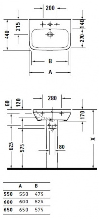 Раковина Duravit DuraStyle 2319550000 Раковина Duravit DuraStyle 2319550000