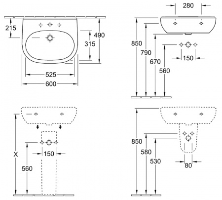  Villeroy & Boch O'Novo 5160 60 01 alpin