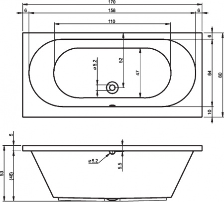   Riho Carolina 170x80