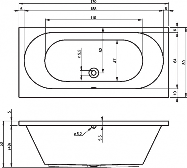   Riho Carolina 170x80