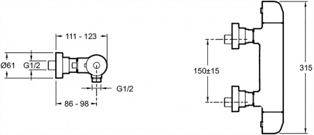  Jacob Delafon Villette E23720-CP  