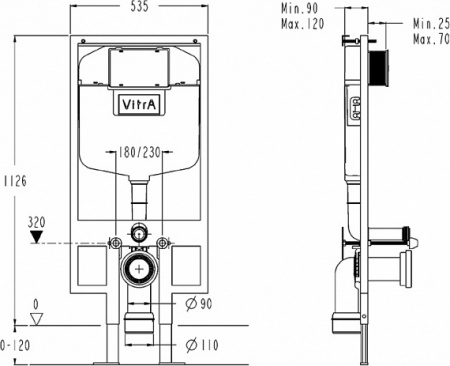 ��������  ������� ����������� ��� �������� VitrA 748-5800-01 3/6 � + ���� ��� ������� ���������� VitrA Shift 7742B003-0075 + ������ ����� VitrA 740-05
