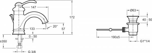  Jacob Delafon Fairfax E72090-CP  
