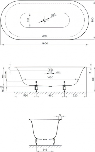   Bette Lux Oval 3467-035 190x90