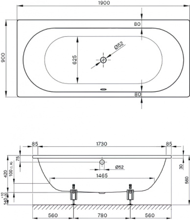   Bette Starlet 1830-000 PLUS 190x90   