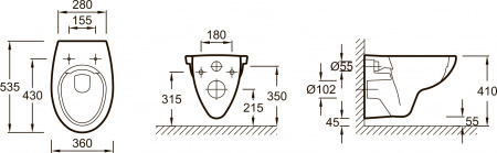 ��������  ������� ����������� ��� �������� Geberit Duofix Delta 458.124.21.1 3 � 1 � ������� ����� + ���� ��� ������� ���������� Jacob Delafon Patio E