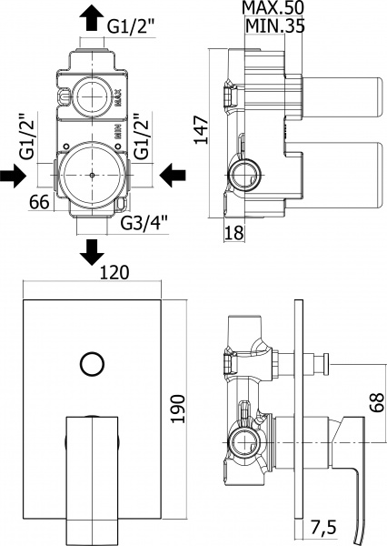 Paffoni Elle EL015NO/M   ,    