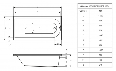   Excellent Actima Aurum WAAC.AUR15WH 150x70