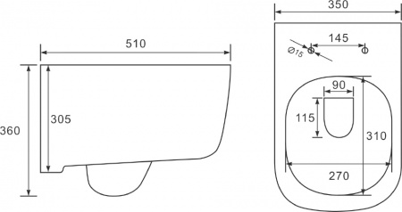 Унитаз подвесной Vincea Idea VT1-33 Унитаз подвесной Vincea Idea VT1-33