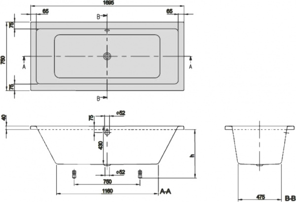   Villeroy & Boch Targa Plus Duo UBA170NES2V01+U99740000 17075,  
