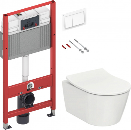 Комплект  Чаша для унитаза подвесного Toto RP CW552Y с микролифтом + Крышка-сиденье Toto RP TC513F белая + Система инсталляции для унитазов TECE Base Комплект  Чаша для унитаза подвесного Toto RP CW552Y с микролифтом + Крышка-сиденье Toto RP TC513F белая + Система инсталляции для унитазов TECE Base