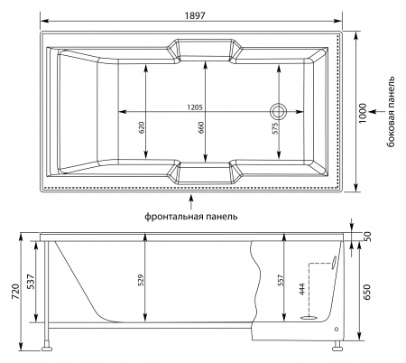 Акриловая ванна Aquanet Vega 00205556 190x100 с каркасом Акриловая ванна Aquanet Vega 00205556 190x100 с каркасом