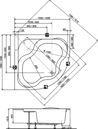 ��������� ����� Ravak Gentiana 150x150, � �������