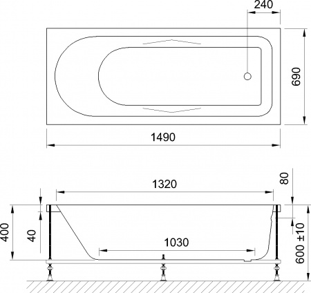   Royal Bath Tudor RB 407700 150x70