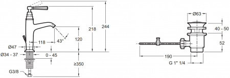 Jacob Delafon Cleo1889 E24307-CP  