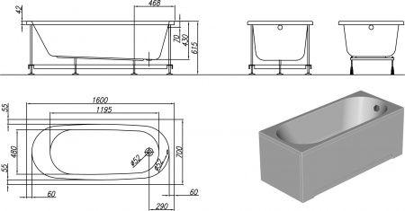   Kolpa San Tamia 160x70,  