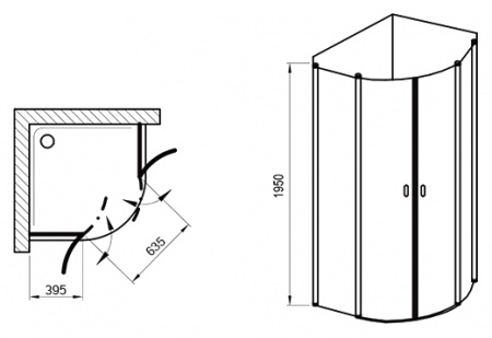   Ravak Chrome CSKK4-90 Transparent,  
