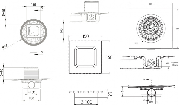   Berges Wasserhaus Zentrum Antik 090365 15x15 