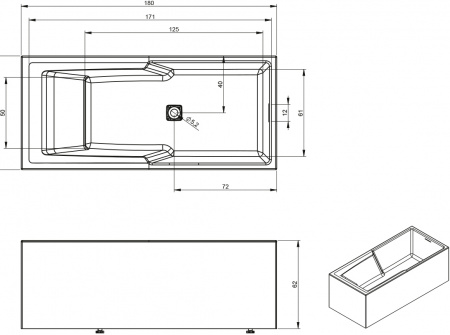   Riho Still Shower Elite 180x80, L