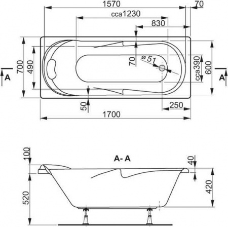   Vagnerplast Minerva 170x70  
