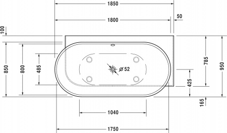 ����� �� �������������� ����� Duravit Luv 700432000000000 185x95 R