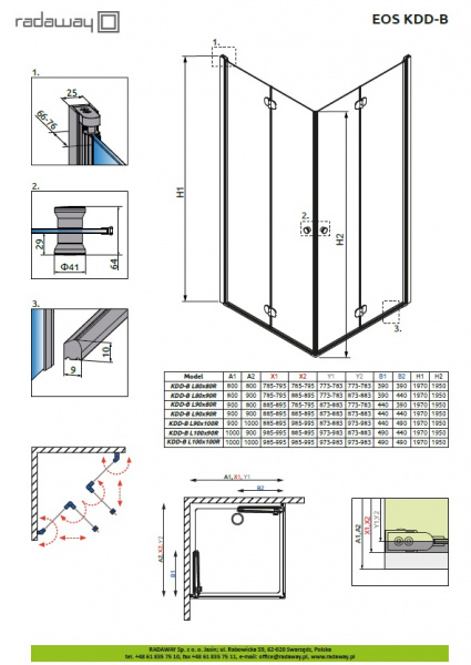   Radaway EOS KDD-B 90x90  