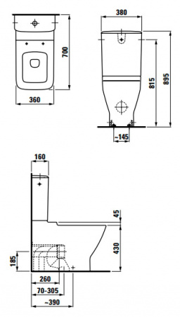 Унитаз-компакт Laufen Palace 8.2470.6.000.000.1 Унитаз-компакт Laufen Palace 8.2470.6.000.000.1