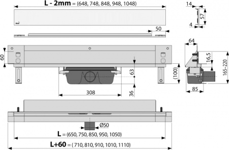 ������� ����� AlcaPlast Spa APZ5-SHADE-650