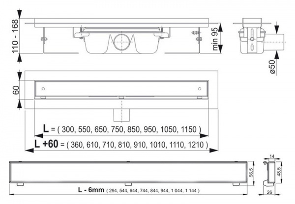   AlcaPlast APZ107-Floor 750    