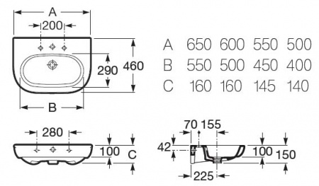 Раковина Roca Meridian 327241000 (65 см) Раковина Roca Meridian 327241000 (65 см)