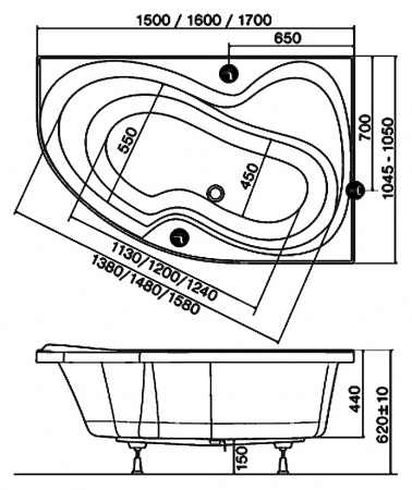   Ravak Rosa II 160x105 R  