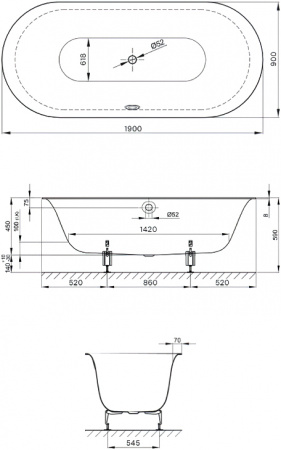   Bette Lux Oval 3467-035 PLUS AR 190x90    
