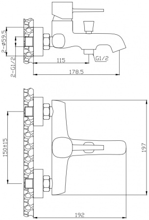 Смеситель Orange Karl M05-100cr для ванны с душем