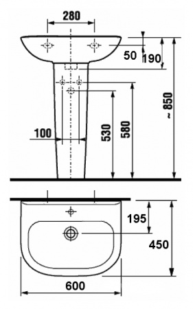 Раковина Roca Ria ZRU9302813 (60 см) Раковина Roca Ria ZRU9302813 (60 см)