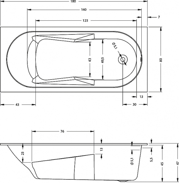   Riho Bathtubs Lazy 18080