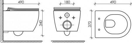 �������� ������ ��������� Ceramica Nova Play CN3001 ������������ + ����������� Grohe Rapid SL 38775001 4 � 1
