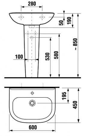 Раковина Jika Olymp 60 1061.3 Раковина Jika Olymp 60 1061.3