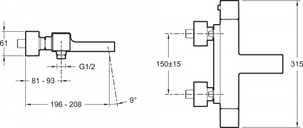  Jacob Delafon Strayt E9127-CP    