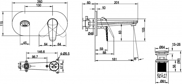  Villeroy & Boch O.novo Start TVW10511211061  