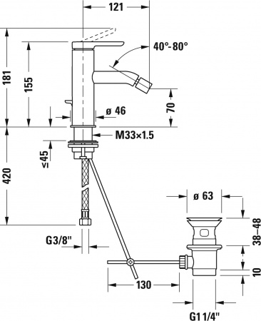  Duravit C.1 C12400001046  , 