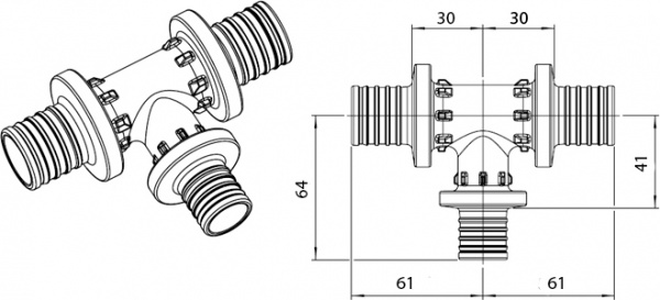 Тройник Rehau Rautitan PX 40-25-40 Тройник Rehau Rautitan PX 40-25-40