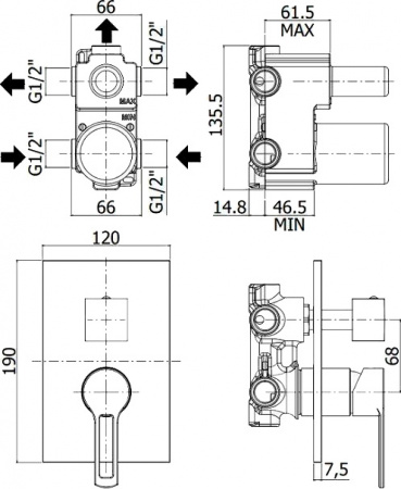  Paffoni Ringo RIN019NO/M   ,    