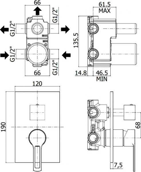  Paffoni Ringo RIN019NO/M   ,    