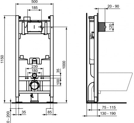    VitrA Valarte 7805B003-0075 + -   +  Ideal Standard ProSys Eco Frame 2.0 R046367 +   