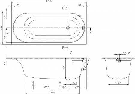   Villeroy & Boch Cetus UBQ170CEU2V-01 170x75,  