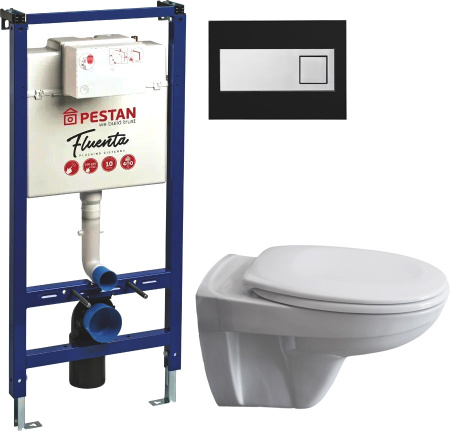 Комплект  Унитаз подвесной Pestan Fluenta Basic 40006460 + Система инсталляции для унитазов Pestan Fluenta 40006356 + Кнопка смыва Pestan Fluenta Diam Комплект  Унитаз подвесной Pestan Fluenta Basic 40006460 + Система инсталляции для унитазов Pestan Fluenta 40006356 + Кнопка смыва Pestan Fluenta Diam